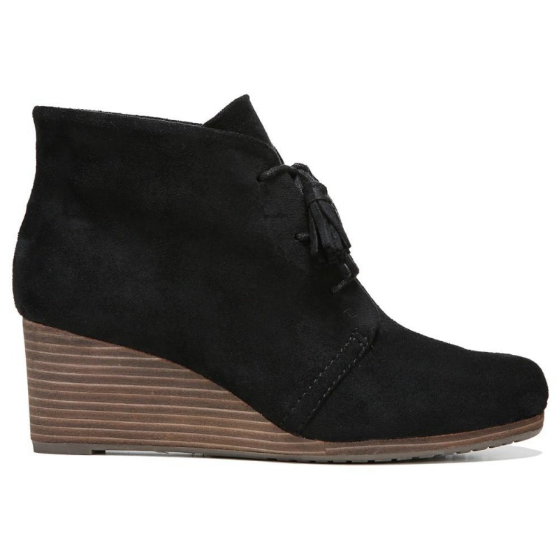 Black Women's Dr. Scholl's Dakota Wedge Booties | 12407-XLEY