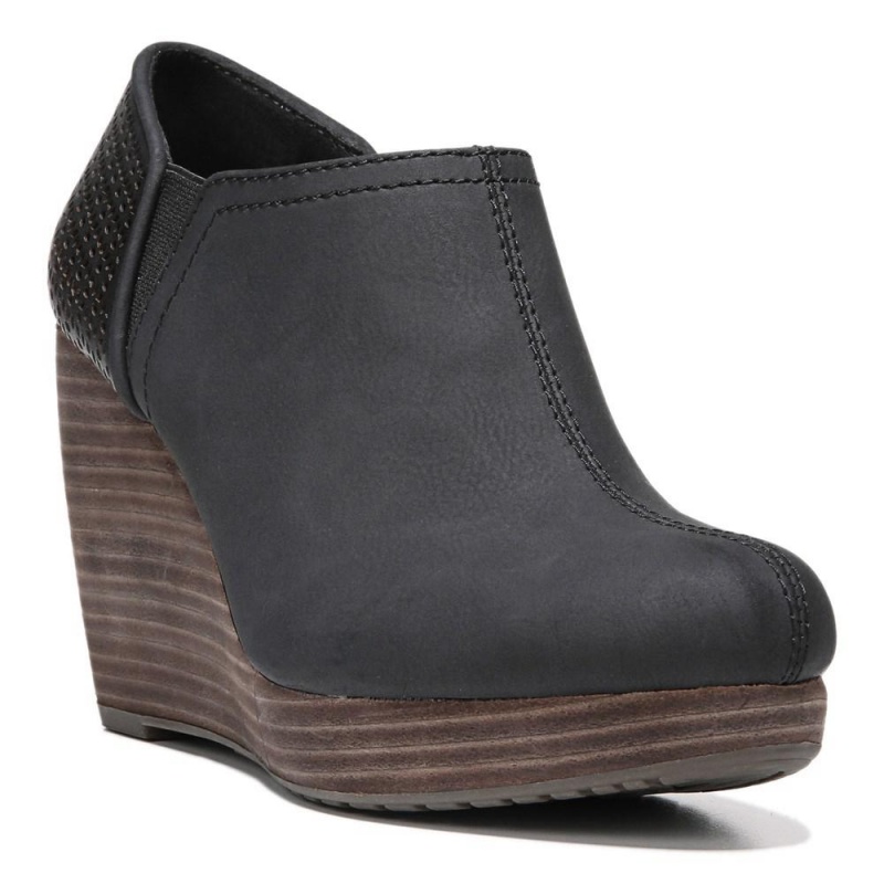 Black Women's Dr. Scholl's Harlow Wedge Booties | 92307-UPIH