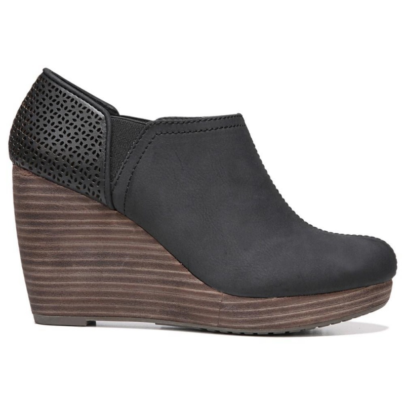 Black Women's Dr. Scholl's Harlow Wedge Booties | 92307-UPIH