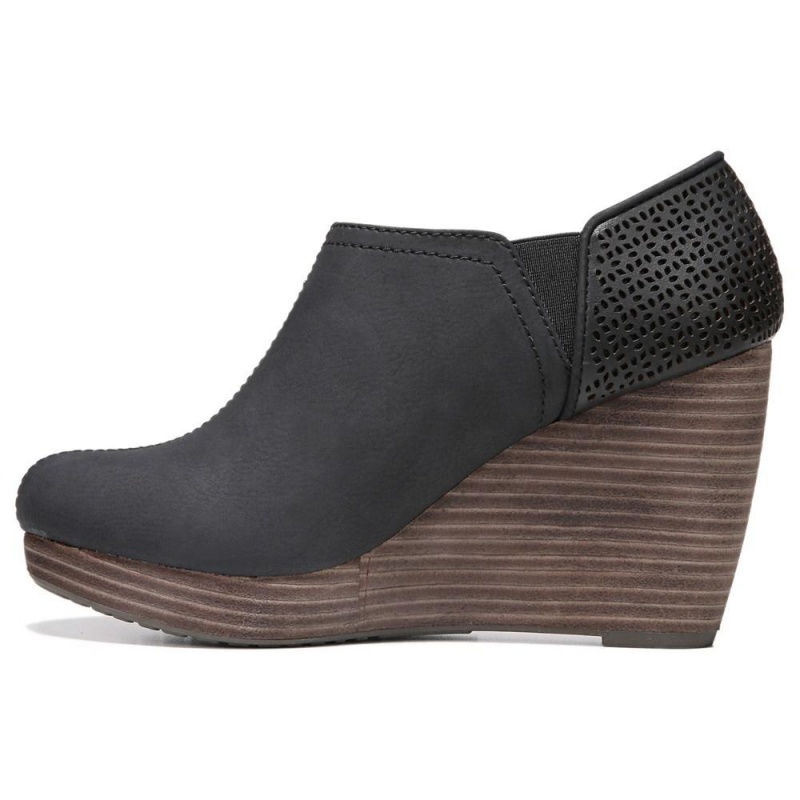 Black Women's Dr. Scholl's Harlow Wedge Booties | 92307-UPIH