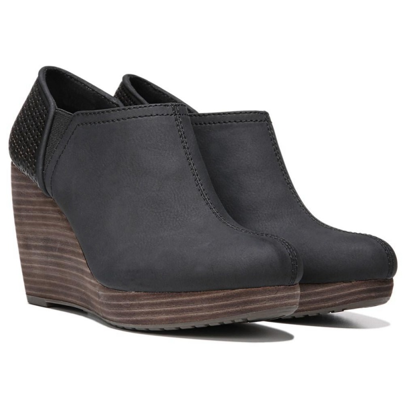 Black Women\'s Dr. Scholl\'s Harlow Wedge Booties | 92307-UPIH