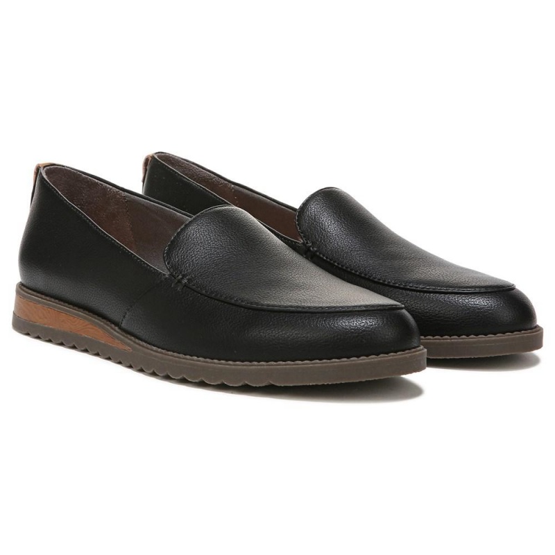 Black Women\'s Dr. Scholl\'s Jet Away Flat Loafers | 89704-GMYI