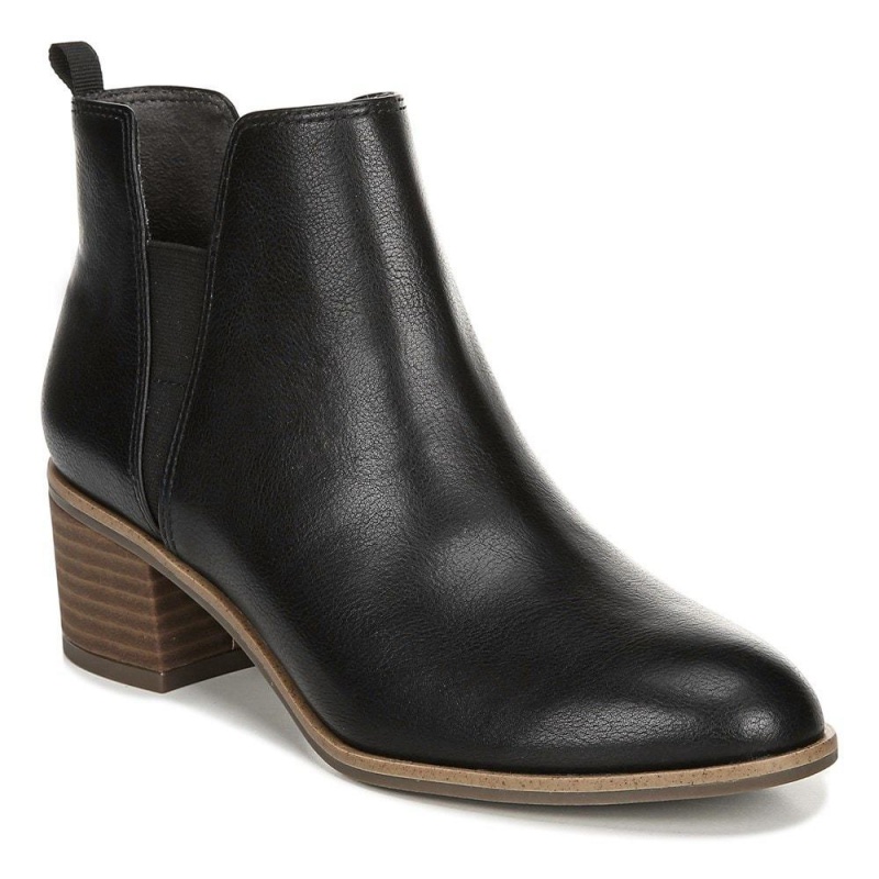 Black Women's Dr. Scholl's Teammate Heeled Booties | 21450-AYDI