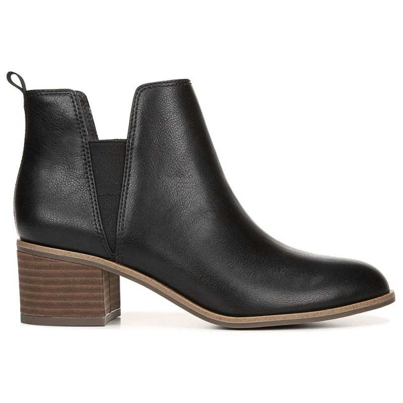 Black Women's Dr. Scholl's Teammate Heeled Booties | 21450-AYDI