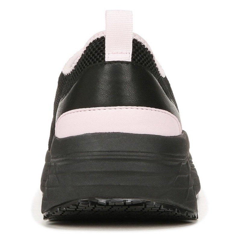 Black / Light Pink Fabric Women's Dr. Scholl's Back To Work Slip Resistant Work Sneakers | 24056-AJNW