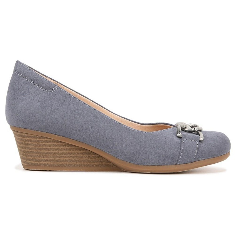 Blue Fabric Women's Dr. Scholl's Be Adorned Slip On Wedges | 81067-LSHD