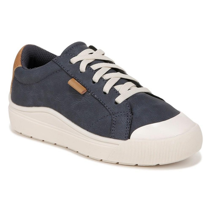 Blue Faux Leather Boys' Dr. Scholl's Time Off Little Lace Up Sneakers | 15639-RMKY