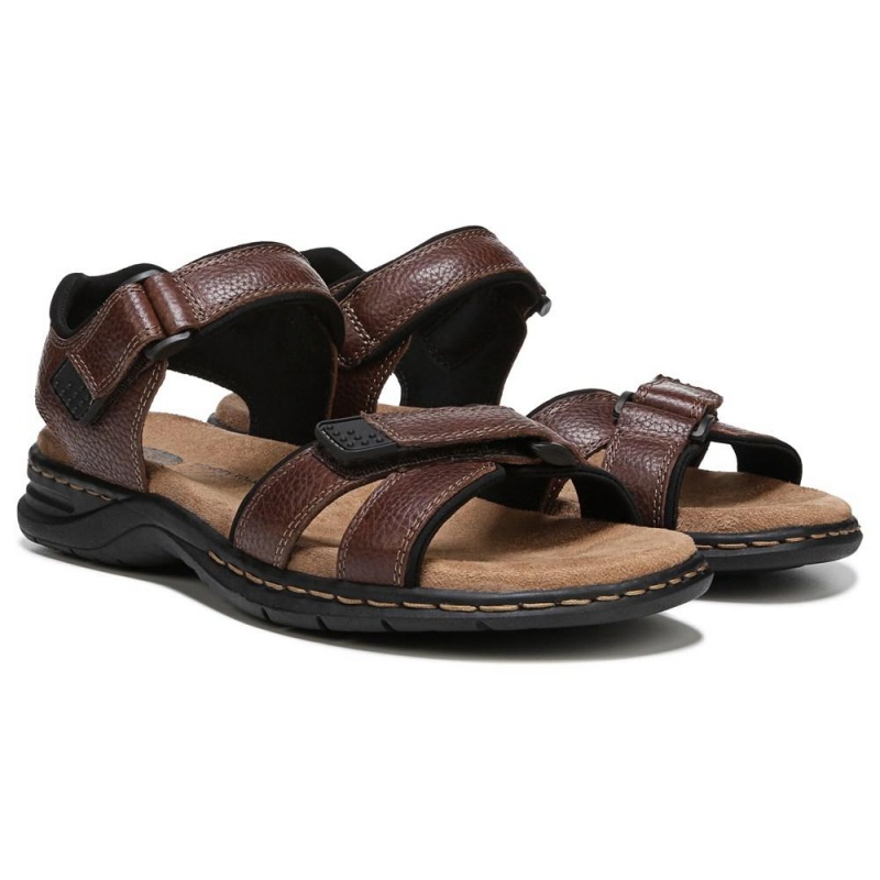 Briar Brown Men\'s Dr. Scholl\'s Gus Sandals | 91038-KNIB