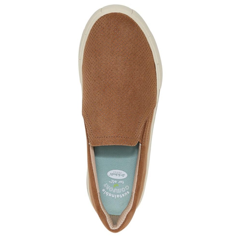 Brown Fabric Women's Dr. Scholl's Happiness Lo Slip On Sneakers | 79130-FJDC