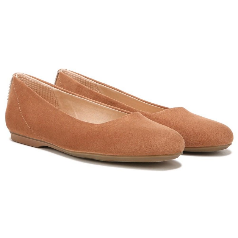 Brown Fabric Women\'s Dr. Scholl\'s Wexley Ballet Flats | 32815-LZBT