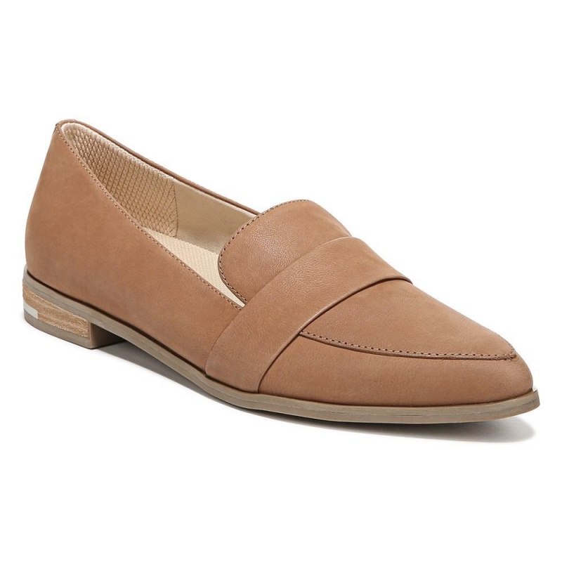 Brown Honey Leather Women's Dr. Scholl's Faxon Loafers | 27650-JCSY