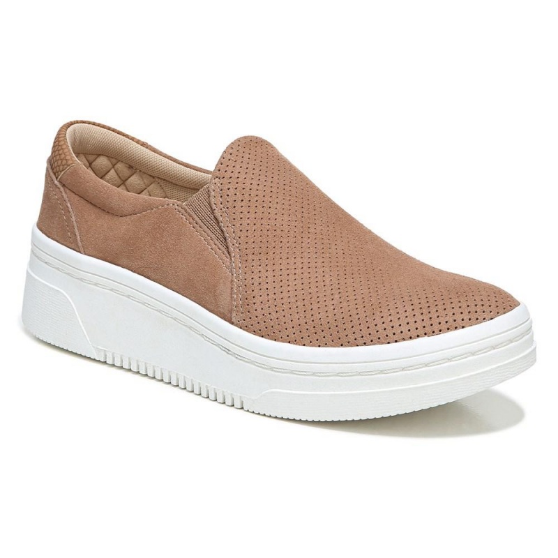 Brown Honey Suede Women's Dr. Scholl's Everywhere Platform Slip On Sneakers | 68204-AXKQ