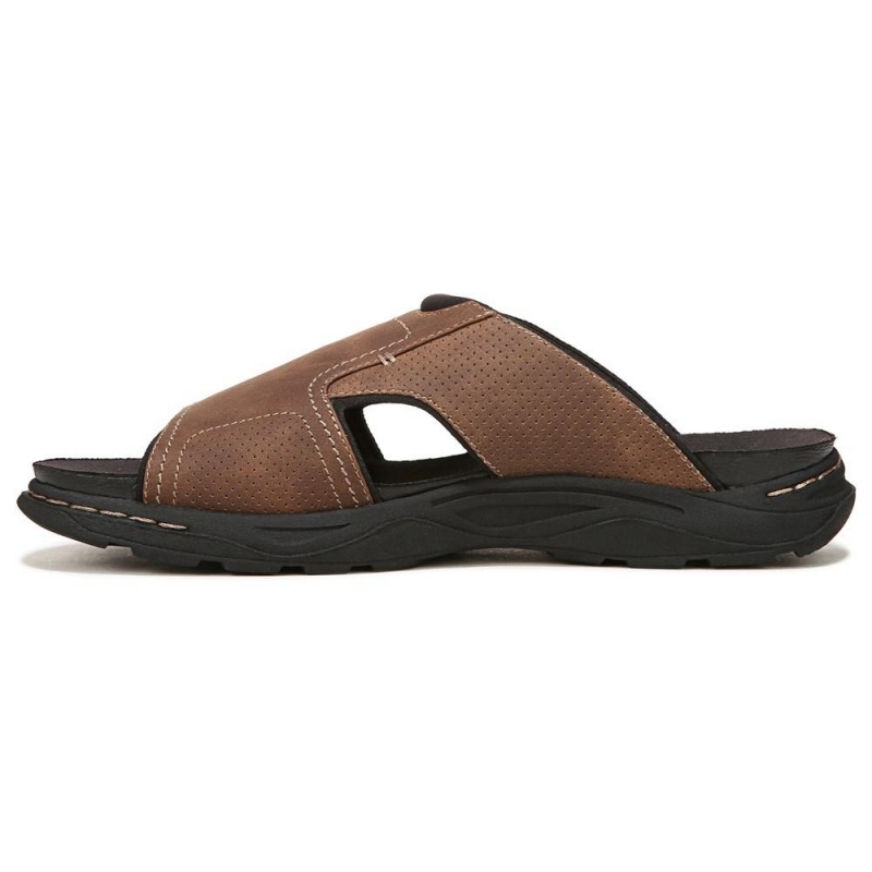 Brown Men's Dr. Scholl's Hawthorne Slide Sandals | 05134-QTUZ