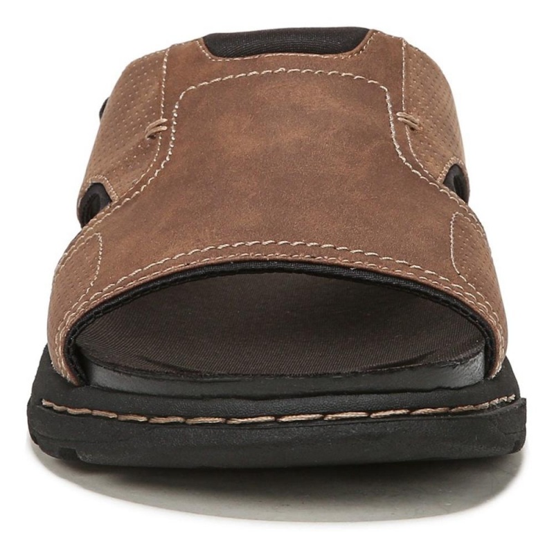 Brown Men's Dr. Scholl's Hawthorne Slide Sandals | 05134-QTUZ