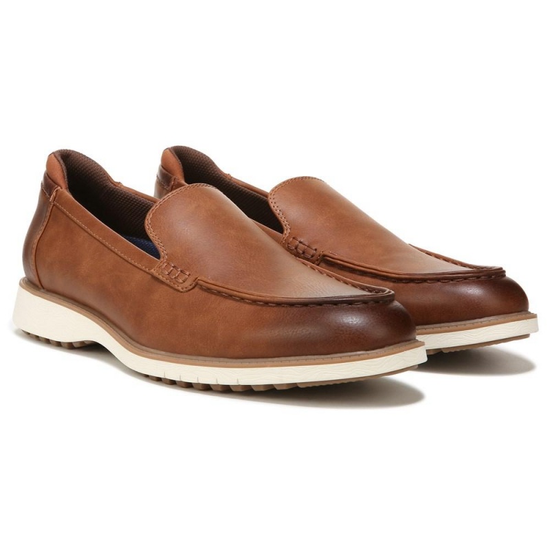 Brown Men\'s Dr. Scholl\'s Sync Up Moc Slip Ons | 41309-USBC