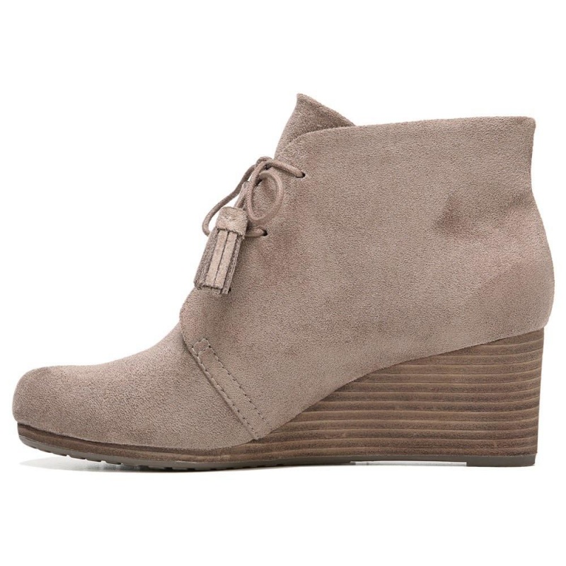 Brown Stucco Women's Dr. Scholl's Dakota Wedge Booties | 48590-RXHN