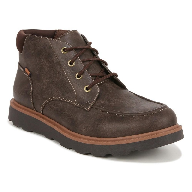 Brown Synthetic Men's Dr. Scholl's Maplewood Chukka Lace Up Boots | 30798-AIFE