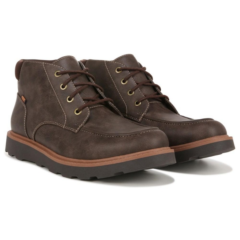 Brown Synthetic Men\'s Dr. Scholl\'s Maplewood Chukka Lace Up Boots | 30798-AIFE