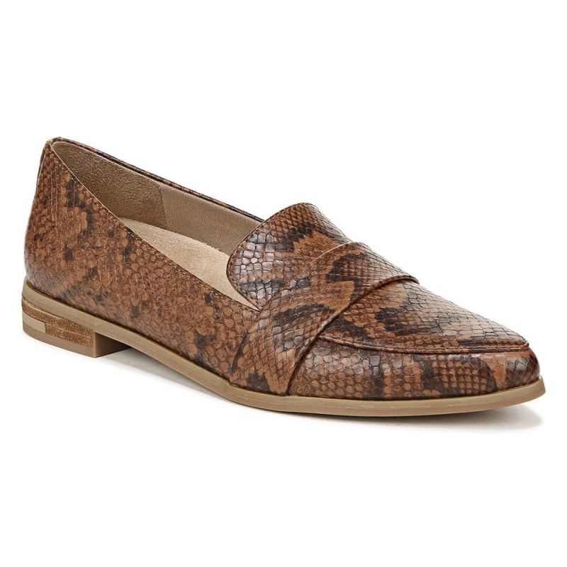 Brown Synthetic Women's Dr. Scholl's Faxon Too Loafers | 85079-BTSU