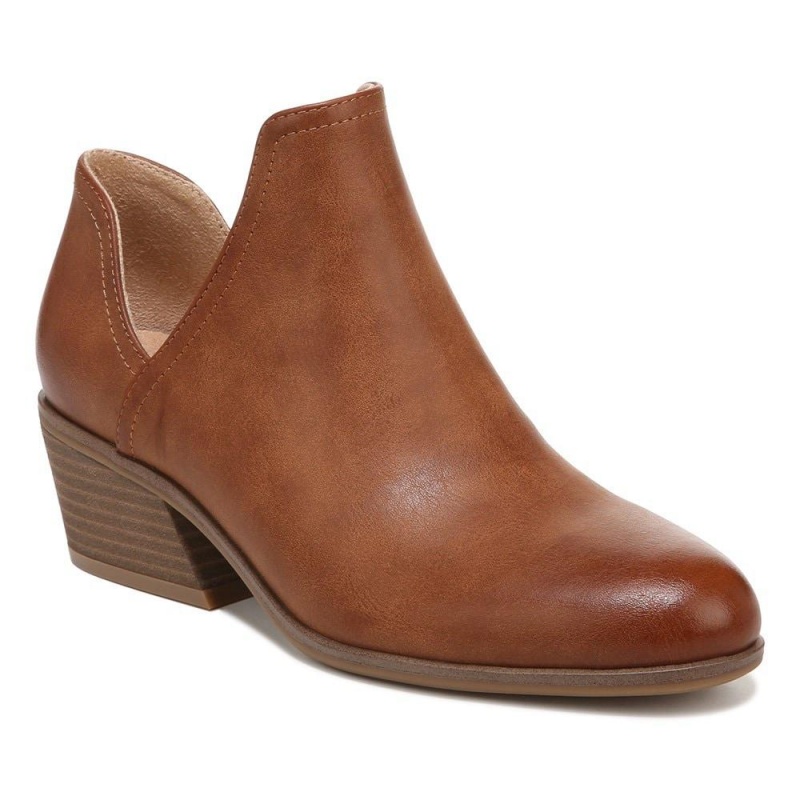 Brown Synthetic Women's Dr. Scholl's Lucille Ankle Boots | 76812-QRMY