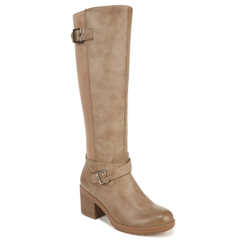 Brown Synthetic Women's Dr. Scholl's Prairie Block Heel Tall Knee-High Boots | 64837-YBKL