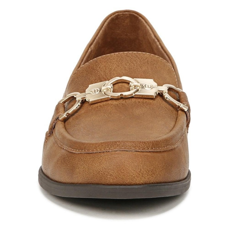 Brown Synthetic Women's Dr. Scholl's Rate Adorn Loafers | 93061-UMGK