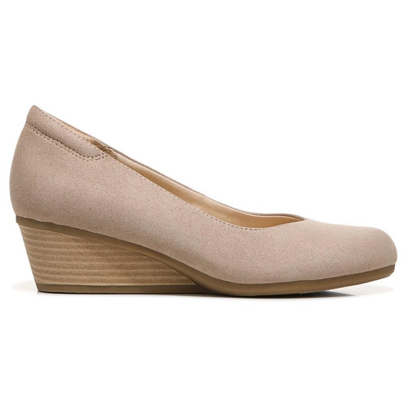 Brown Taupe Fabric Women's Dr. Scholl's Be Ready Slip On Wedges | 05368-ZCRF