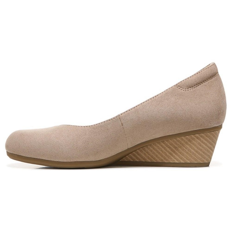 Brown Taupe Fabric Women's Dr. Scholl's Be Ready Slip On Wedges | 05368-ZCRF