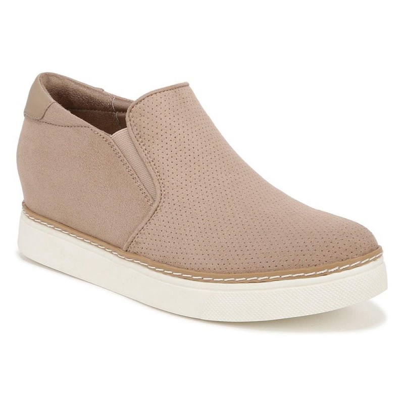 Brown Taupe Fabric Women's Dr. Scholl's If Only Wedge High Top Sneakers | 23476-NSFG