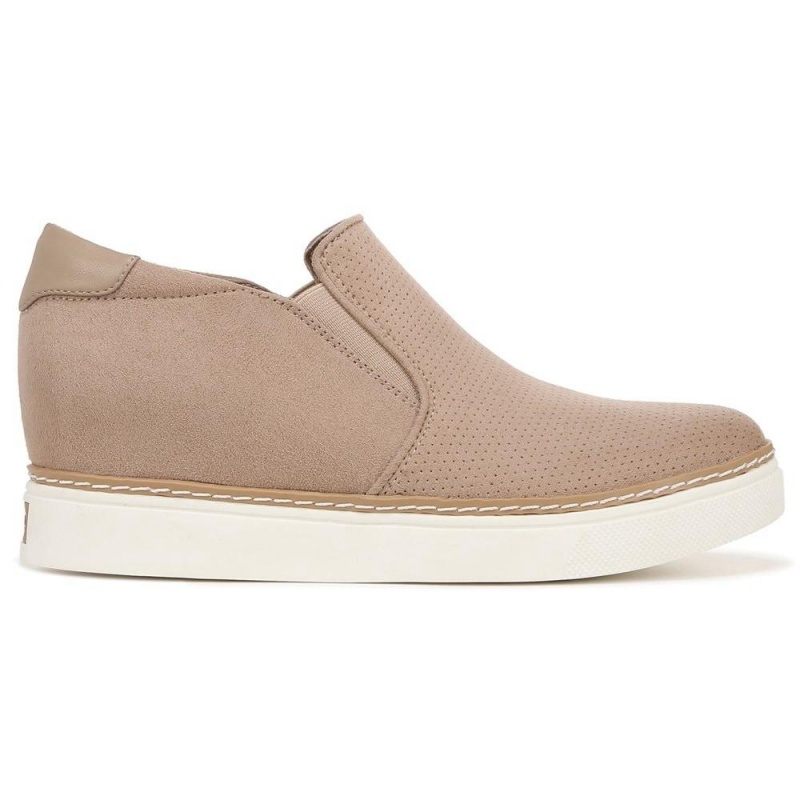 Brown Taupe Fabric Women's Dr. Scholl's If Only Wedge High Top Sneakers | 23476-NSFG