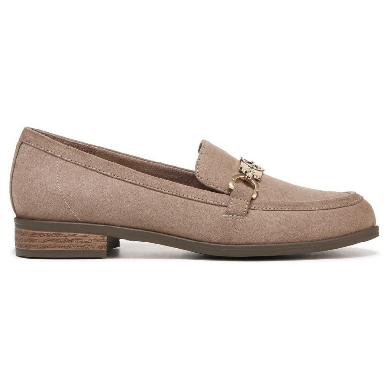 Brown Taupe Fabric Women's Dr. Scholl's Rate Adorn Loafers | 07654-PIBY