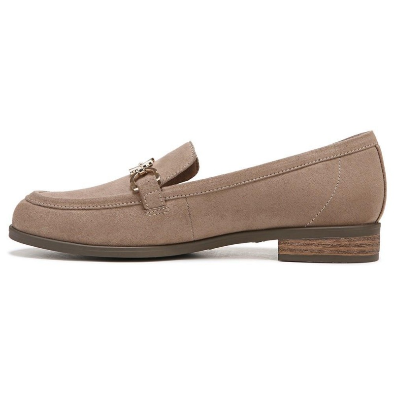 Brown Taupe Fabric Women's Dr. Scholl's Rate Adorn Loafers | 07654-PIBY