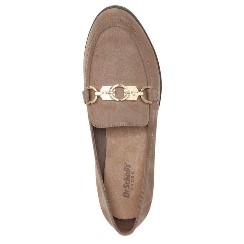 Brown Taupe Fabric Women's Dr. Scholl's Rate Adorn Loafers | 07654-PIBY