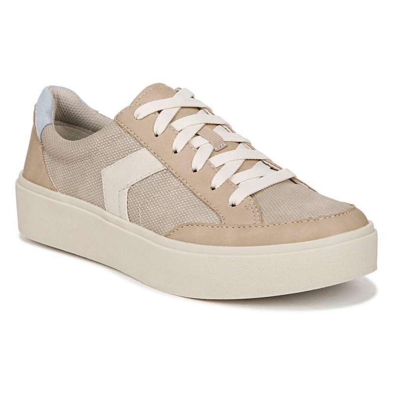 Brown Taupe Faux Leather Women's Dr. Scholl's Madison Lace Up Sneakers | 10835-MNVB