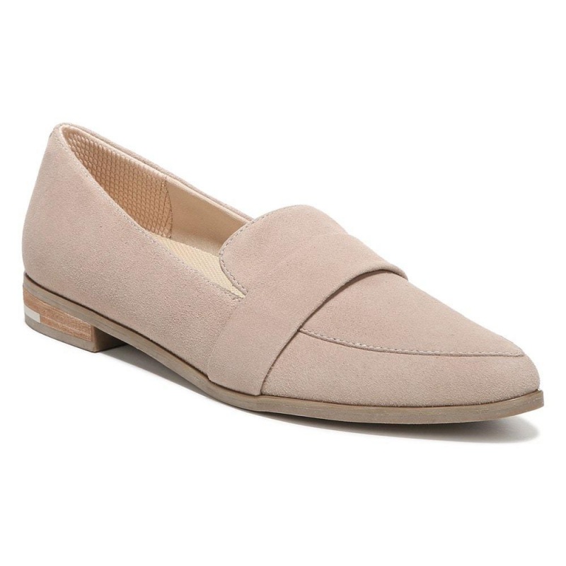 Brown Taupe Leather Women's Dr. Scholl's Faxon Loafers | 06458-GHET