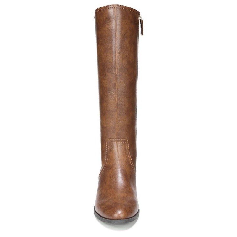 Brown Whiskey Women's Dr. Scholl's Brilliance Wide Calf Knee-High Boots | 63159-HDIO