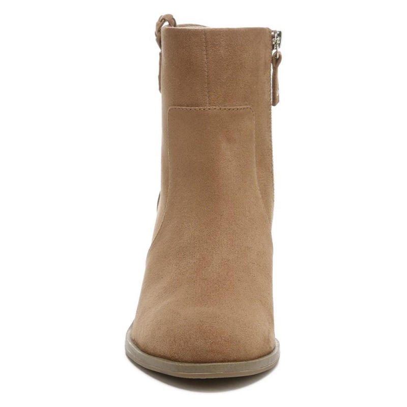 Chip Brown Fabric Women's Dr. Scholl's Mirage Wedge Boots | 09712-KGHS