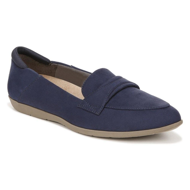 Dark Blue Fabric Women's Dr. Scholl's Emilia Loafers | 36721-LHRT