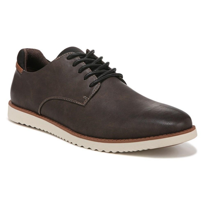 Dark Brown Men's Dr. Scholl's Sync Oxfords Shoes | 12049-ZTGK