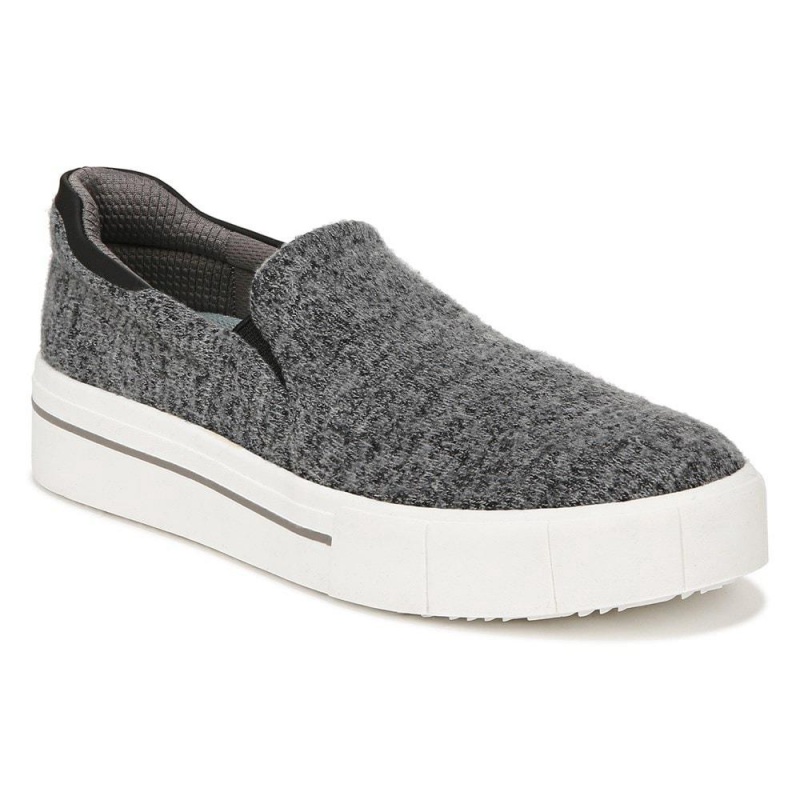 Dark Grey Fabric Women's Dr. Scholl's Happiness Lo Slip On Sneakers | 24895-NZYW