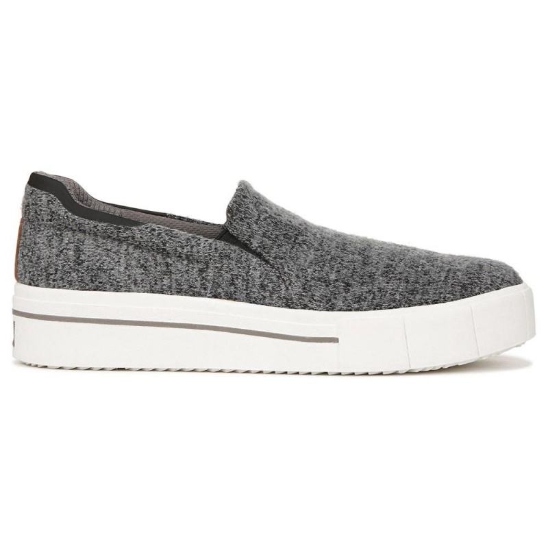 Dark Grey Fabric Women's Dr. Scholl's Happiness Lo Slip On Sneakers | 24895-NZYW