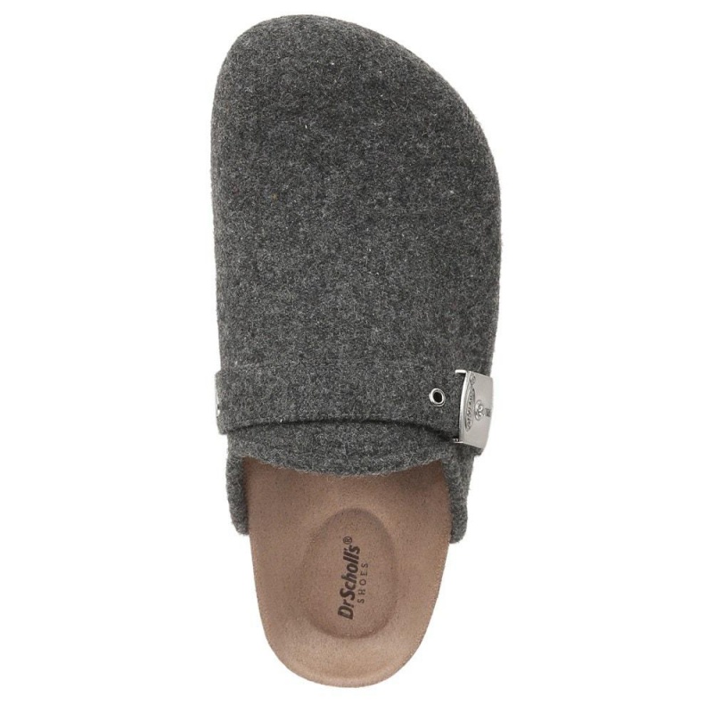 Dark Grey Fabric Women's Dr. Scholl's Louis Iconic Clog Mules | 01538-NYKJ