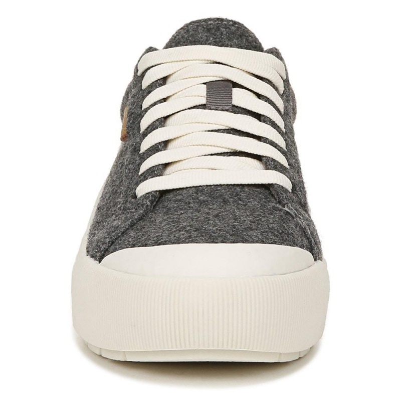 Grey Charcoal Flannel Women's Dr. Scholl's Time Off Lace Up Platform Sneakers | 31286-UDTV