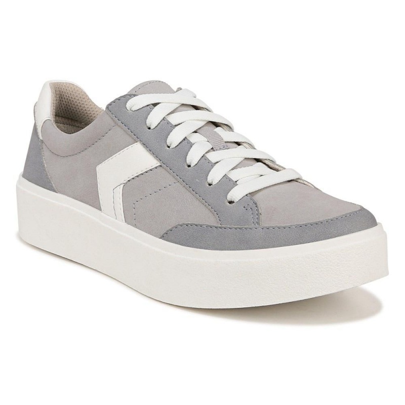 Grey Fabric Women's Dr. Scholl's Madison Lace Up Sneakers | 03419-RHYA