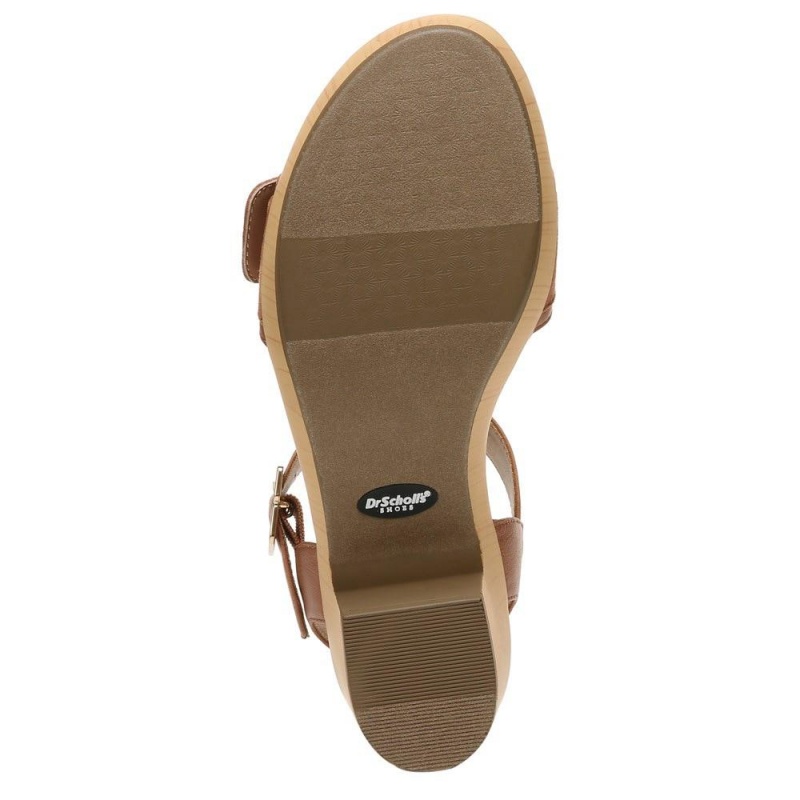 Honey Brown Synthetic Women's Dr. Scholl's Felicity Too Block Heel Platform Sandals | 56749-XSJK