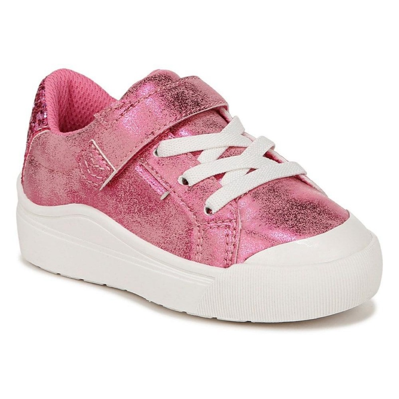 Hot Pink Faux Leather Boys' Dr. Scholl's Time Off Toddler/Little Lace Up Sneakers | 04972-LCKS