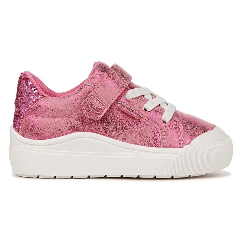 Hot Pink Faux Leather Boys' Dr. Scholl's Time Off Toddler/Little Lace Up Sneakers | 04972-LCKS