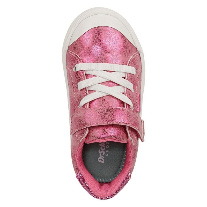 Hot Pink Faux Leather Boys' Dr. Scholl's Time Off Toddler/Little Lace Up Sneakers | 04972-LCKS