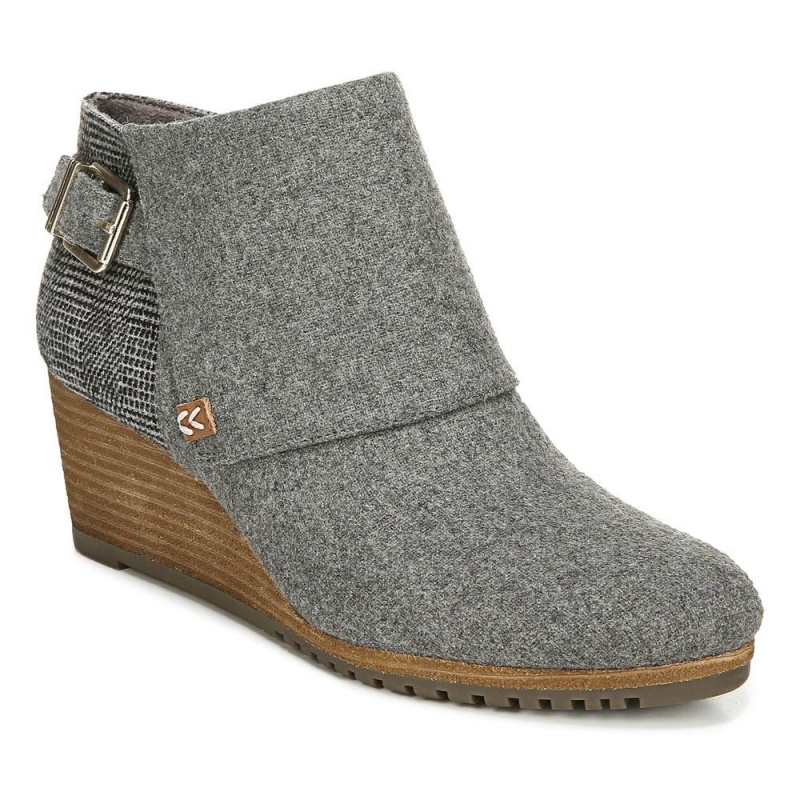 Mid Grey Flannel Women's Dr. Scholl's Create Wedge Booties | 71943-MXCP