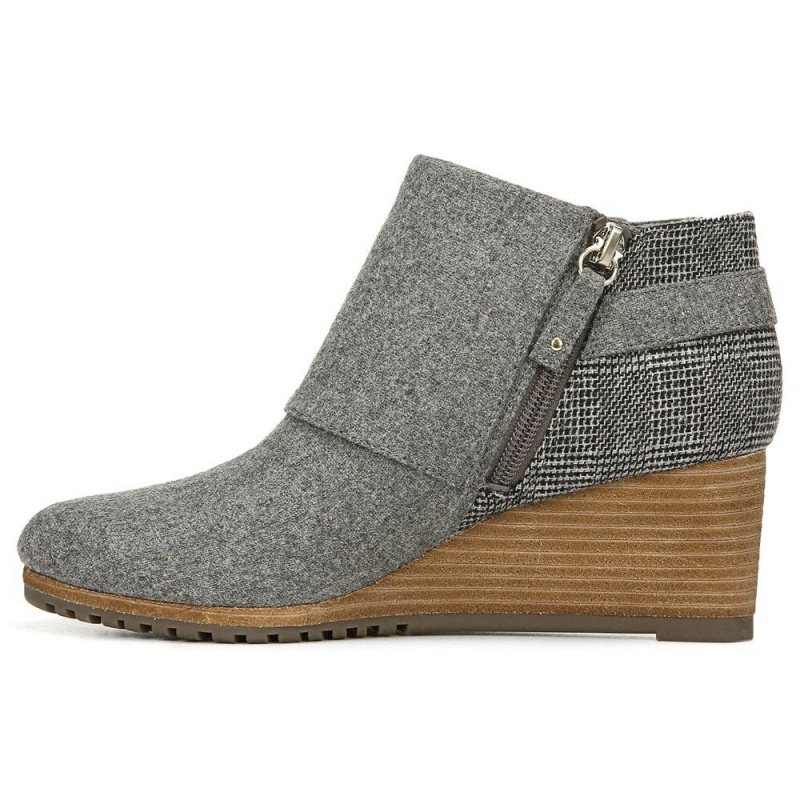 Mid Grey Flannel Women's Dr. Scholl's Create Wedge Booties | 71943-MXCP